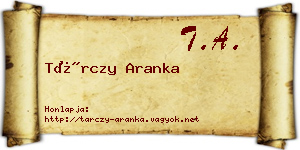 Tárczy Aranka névjegykártya